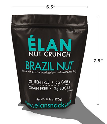 ELAN Premium Brazil Nut Snack, Roasted, Lightly Salted, Organic Healthy Low Carb Low Sugar Maple Coconut Mix, Comes With Serving Cup (9.5 Ounce Bag)