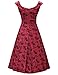 MUXXN Womens 1950s Scoop Neck Off Shoulder Cocktail Dress(XL,Burgundy)