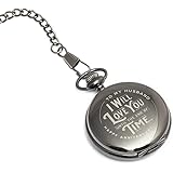 Engraved Wedding Anniversary Pocket Watch with Chain for Husband, a Classy Gift Set for Him with Elegant Gift Box, 1 Year Ann