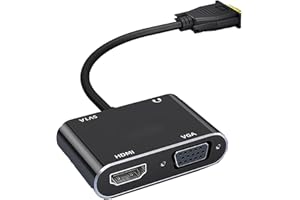 Zingther Active VGA to HDMI/VGA / 3.5mm AUX Stereo Audio Adapter, VGA Splitter Converter to HDMI and VGA, Power Cable and Ste