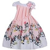 Cosplay Life Elegant Flower Glown Dress for Girls Young Adult Fashion Bow Flower Kids Party Festival Ages 5-9 Years Old