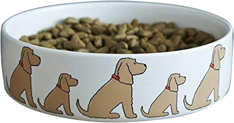 Sweet William Cocker Spaniel (Golden) Dog Bowl, White, 20 cm x 5.5 cm
