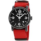 Wenger Men's 'Urban Metropolitan' Swiss Quartz Stainless Steel and Nylon Casual Watch, Color Red (Model: 01.1041.132)