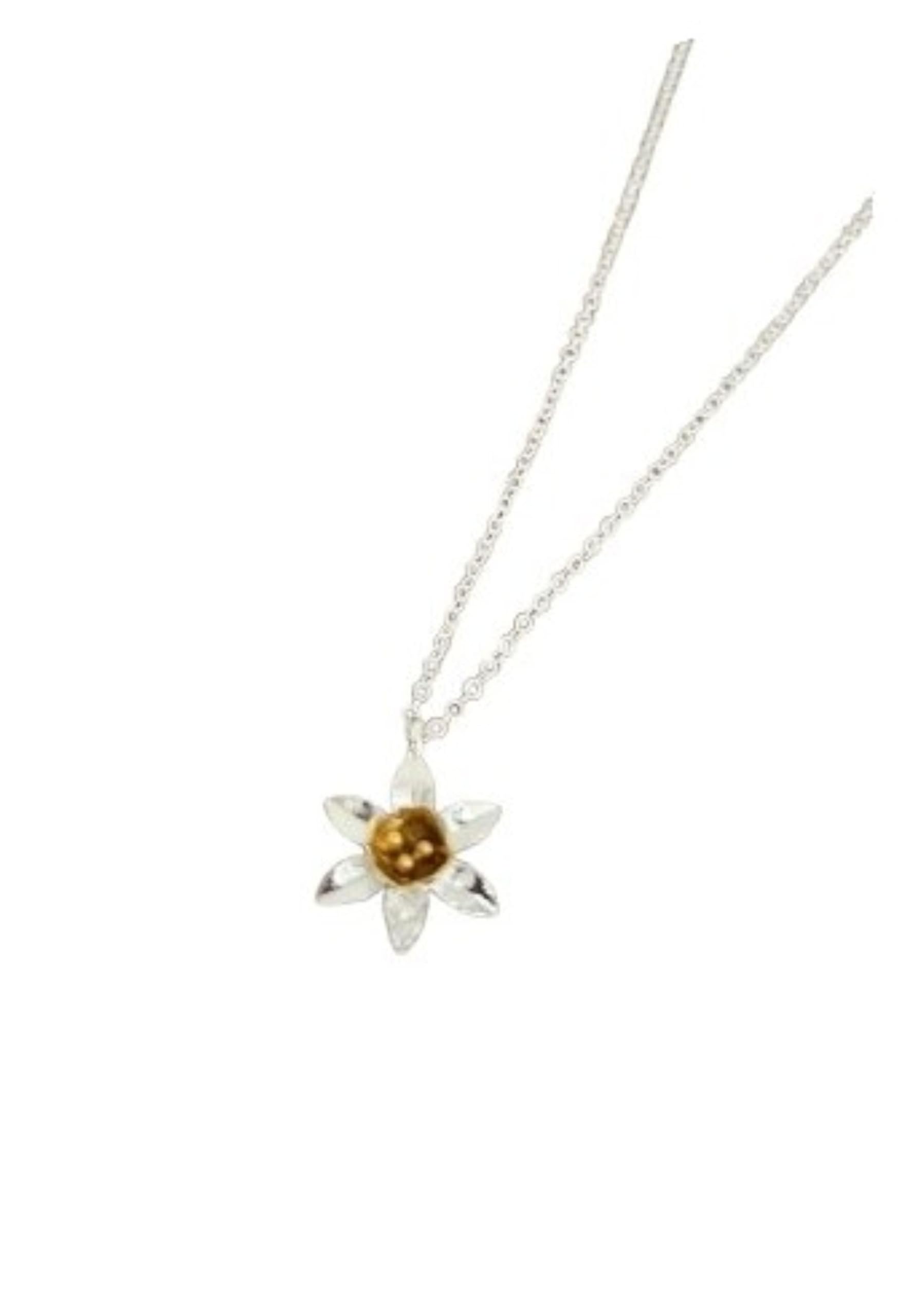CrownOfRibbons Daffodil Necklace, Welsh Flower in a Gift Bag, Mothers Day Present, Womens Pendant