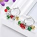 Christmas Bell Hoop Earrings - Hypoallergenic Christmas Jewelry Gift for Women Girls Cute Festive Earring Including Red Green White Yellow Jingle Bell Dangle, Great Gift Idea