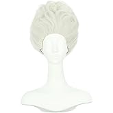 karlery Women Adult Short White Undersea Witch Wig Enchanted Anime Wig for Halloween Cosplay Costume Party