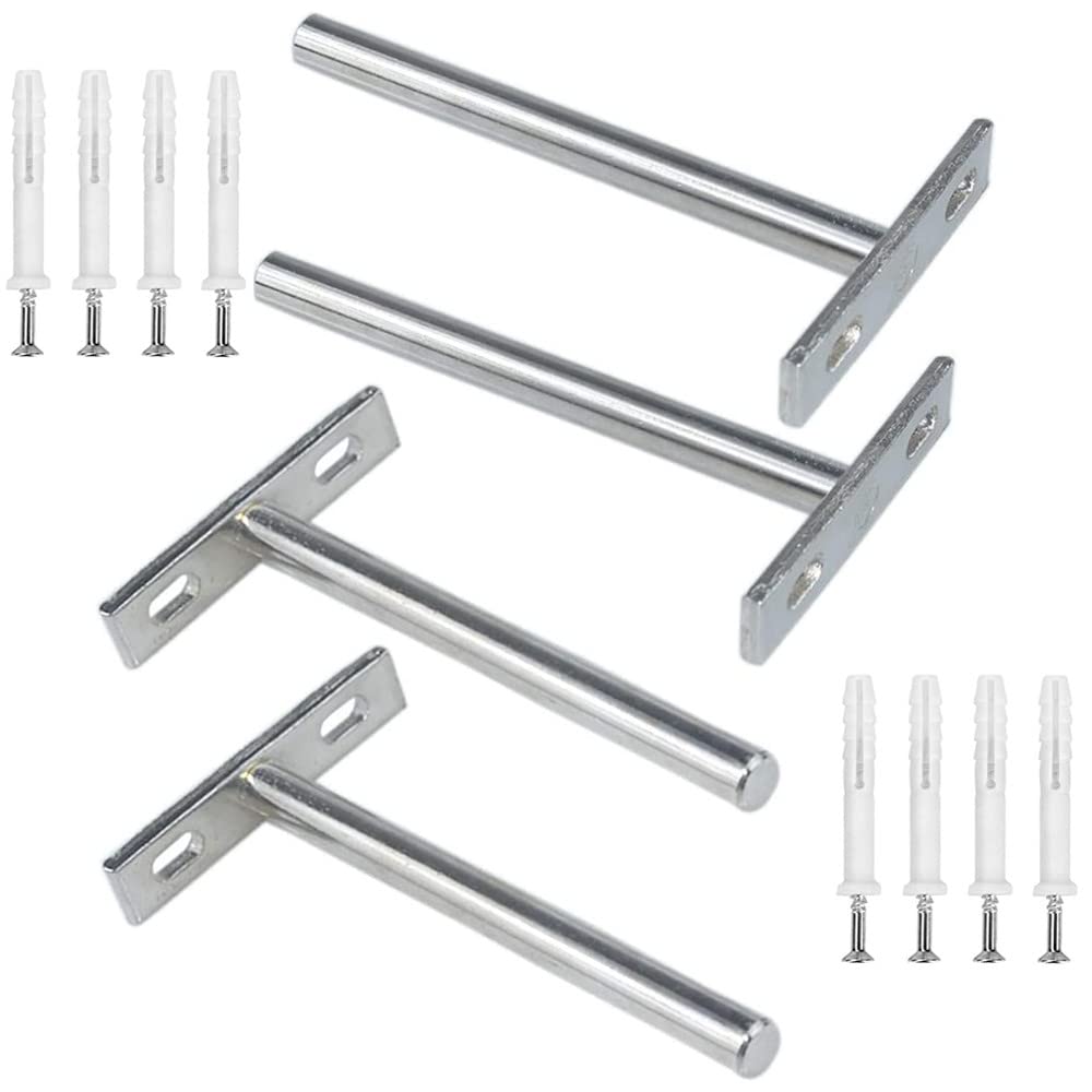 4 Pcs 5Inch Floating Shelf Bracket Heavy Duty Hidden Shelf Brackets for Wall Mounted Decoration Cabinet Furniture Shelf Support
