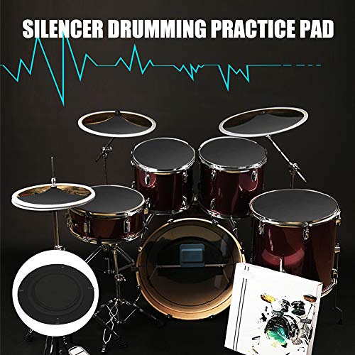 qInsSZm 10Pcs Bass Snare Drum Sound Off Quiet Mute Silencer Drumming Rubber Practical Pad Set - Thumbnail 4