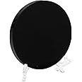 VOSAREA Obsidian Scrying Mirror Natural Black Obsidian Stone Circle Disc Round Plate Feng Shui Mirror with Stand for Divination Meditation Healing Feng Shui (6CM)