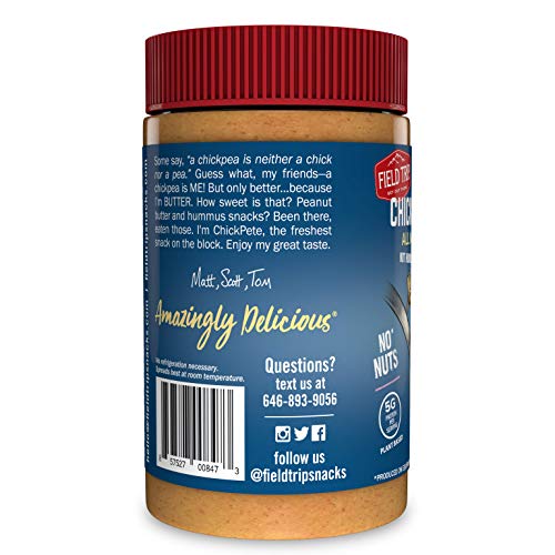Field Trip Chickpea Butter | Healthy Vegan Snacks, Gluten Free, Non GMO Ingredients, All Natural Creamy Peanut Butter Substitute, Nut and Soy Free | Classic | 16oz Jar 3 Pack