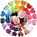 CÉLLOT 6 Inch Hair Bows for Girls Glitter Rhinestones Large Boutique Cheer Bows Alligator Hair Clips for Baby Girls and Toddlers Hair Accessory Pack of 16