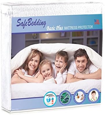California King Mattress Protector 100% Waterproof, Hypoallergenic Pad, Dust Mite Protected Topper Protector - Basic Plus Cotton Terry, Vinyl Free Cover, 10 Years Warranty by SafeBedding