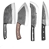 COOLINA The Ultimate Meat Lover 4-Knife Set - Premium Hand-Forged High-Carbon Steel Kitchen Knives: Versatile Promaja, Heavy-Duty Lixy, Precision Daozi, and Multi-Functional Tungsten