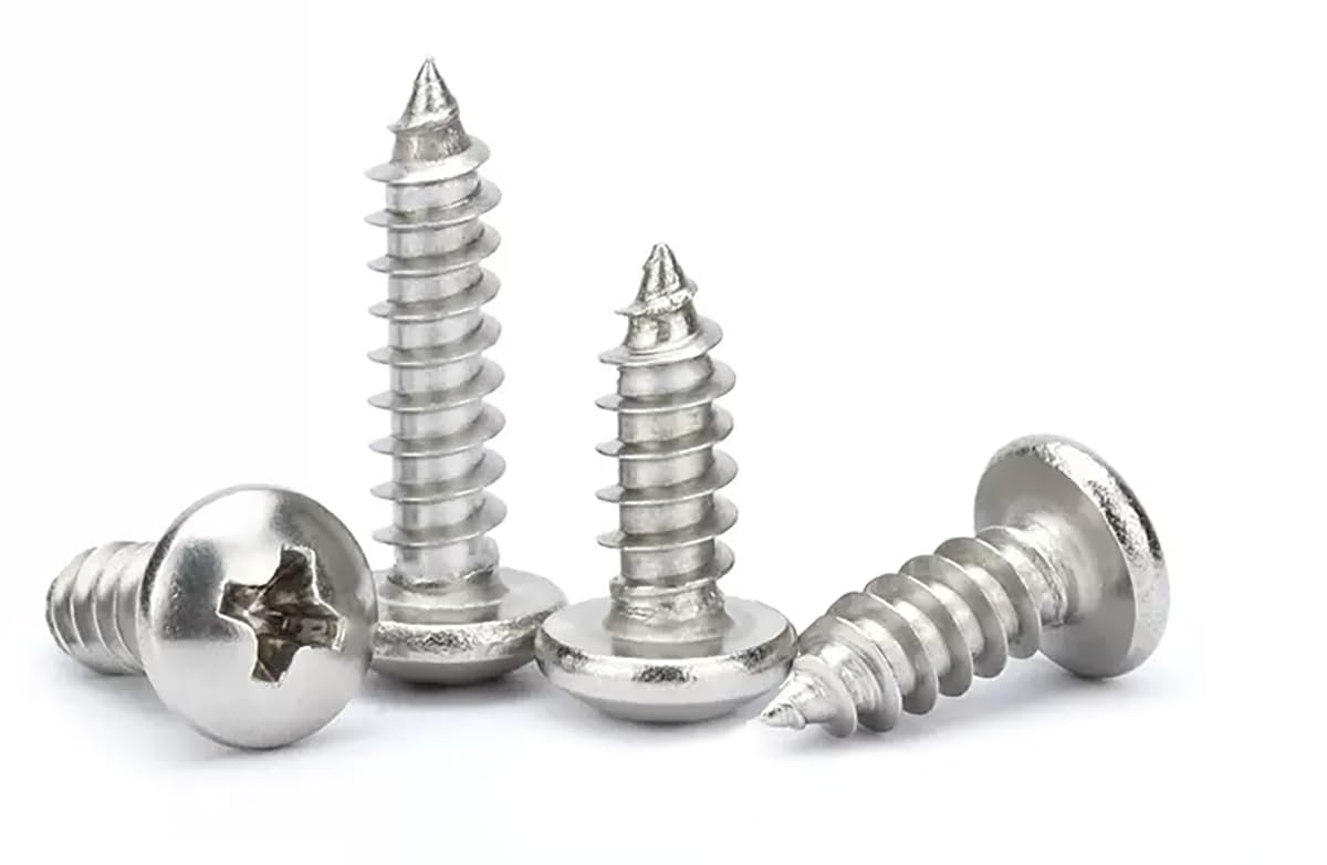 M5x16mm Phillips Pan Head Wood Screws 304 Stainless Steel Self-Tapping Screws for Wood/Sheet-Metal/Plasterboard Full Thread(60pcs) — image 1