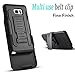 Note 5 Case, Galaxy Note 5 Case, Starshop [Heavy Duty] Dual Layers Kickstand Case With [0.33m 9H Tempered Glass Screen Protector Included] and Locking Belt Clip (Black)