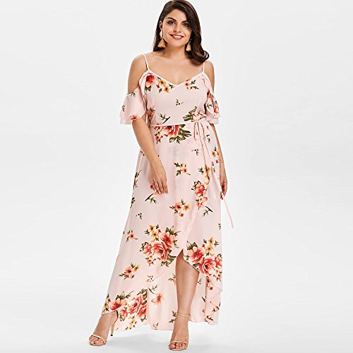 KYLEON Womens Plus Size Sun Dress Empire Waist Wrap V Neck Floral Print  Boho Chiffon Sleeveless Party Long Maxi Dress in Kenya | Whizz Deli Slices