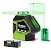 Huepar Self-Leveling Green Laser Level 360 Cross Line with 2 Plumb Dots Laser Tool -360-Degree Horizontal Line Plus Large Fan Angle of Vertical Beam with Up & Down Points -Magnetic Pivoting Base 621CG