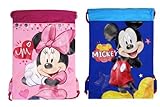 (2ct) Mickey & Minnie Mouse Drawstring Backpack - Large Drawsting Bag