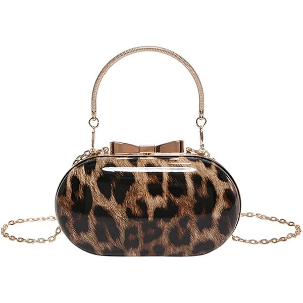 Leopard Print Kiss Lock Evening Clutch Purse Sequin Cheetah  display picture 2