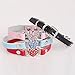 Small Dog Pet Puppy Cat Collar Rhinestone Crystal Necklace Jewelry Heart Leather (Pink, XX-Small)
