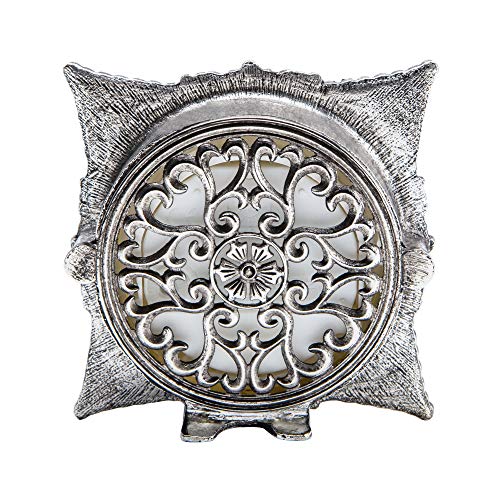 NIKKY HOME Crystal Elegant Small Quartz Analog Table Clock with Rosy Rhinestone Non-Alarm Desk Clock 3.5 by 1.5 by 3.5 Inches, White and Pink