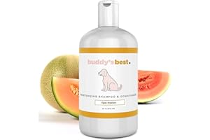 Buddy's Best Dog Shampoo for Smelly Dogs - Dog Shampoo and Conditioner for Dry and Sensitive Skin - Moisturizing Puppy Wash Shampoo, Ripe Melon Scent, 16oz
