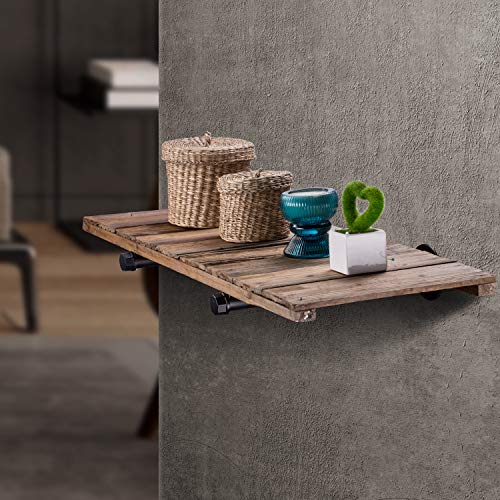 Industrial Black Iron Pipe Shelf Brackets 6 Pack, Elibbren 10.3 Inch Vintage Wall Mount DIY Shelving Brackets, Rustic Home Pipe Decor