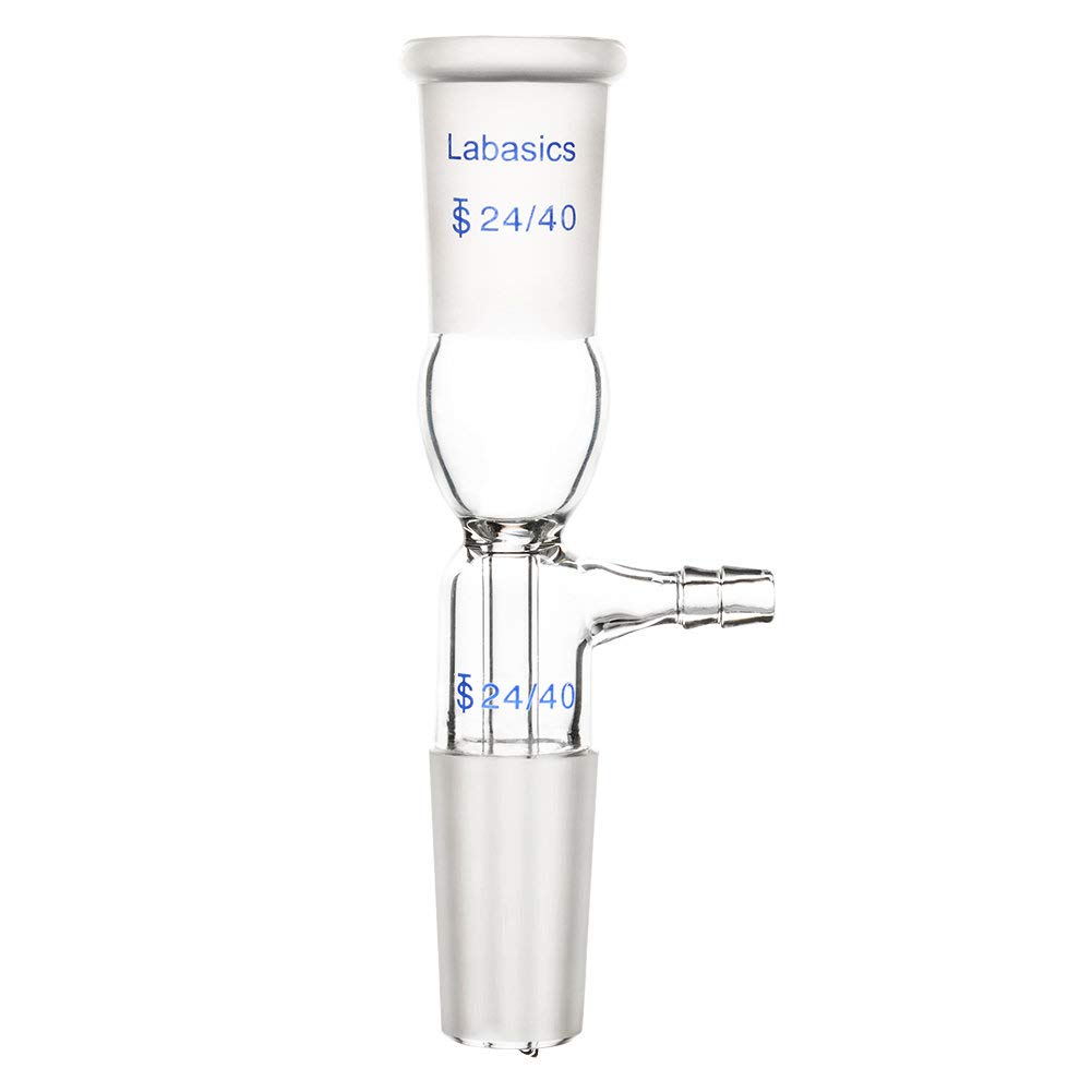 Labasics Glass Vacuum Take Off Adapter, Straight, Short Stem with 24/40 Joints