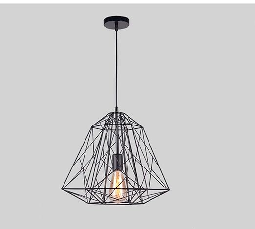 Luminaire Suspendu Géométrie Cage à Oiseaux Lustre Fer Forgé
