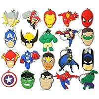 20pcs Superhero Key Chain Key Tags Goodie Bag Stuffer Holiday Charms for Boys