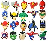 20pcs Superhero Key Chain Key Tags Goodie Bag Stuffer Holiday Charms for Boys