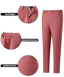WOMS Men's 3 Piece Slim Fit Suit, Coral Wedding