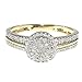 Midwest Jewellery 1/4cttw Diamond Engagement Ring Bridal Ring 10K Yellow Gold Halo Style 8mm New(0.25cttw)