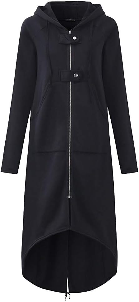 JURTEE Fashion Casual Women's Autumn Winter Coats Ladies Plus Size Warm Zipper Open Hoodies Sweatshirt Long Coat Jacket Tops Outwear