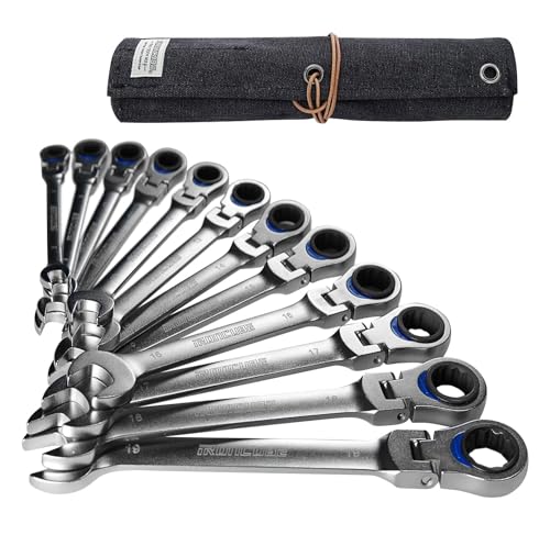 IRONCUBE Flex Head Ratcheting Wrench Set, 12-Piece