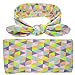 Newborn Baby Swaddle Blanket Headband with Bow Receiving Blankets Set (C Floral 3 Packs)