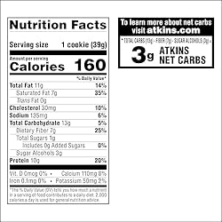 Atkins Chocolate Chip Protein Cookie, Protein
