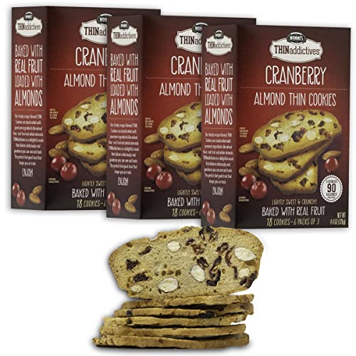 Nonni's THINaddictives Almond Thin Cookies 3 Boxes Cranberry Almond
