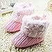 Weixinbuy Baby Girls Knit Soft Fur Winter Warm Snow Boots Crib Shoes Pink 6-12M