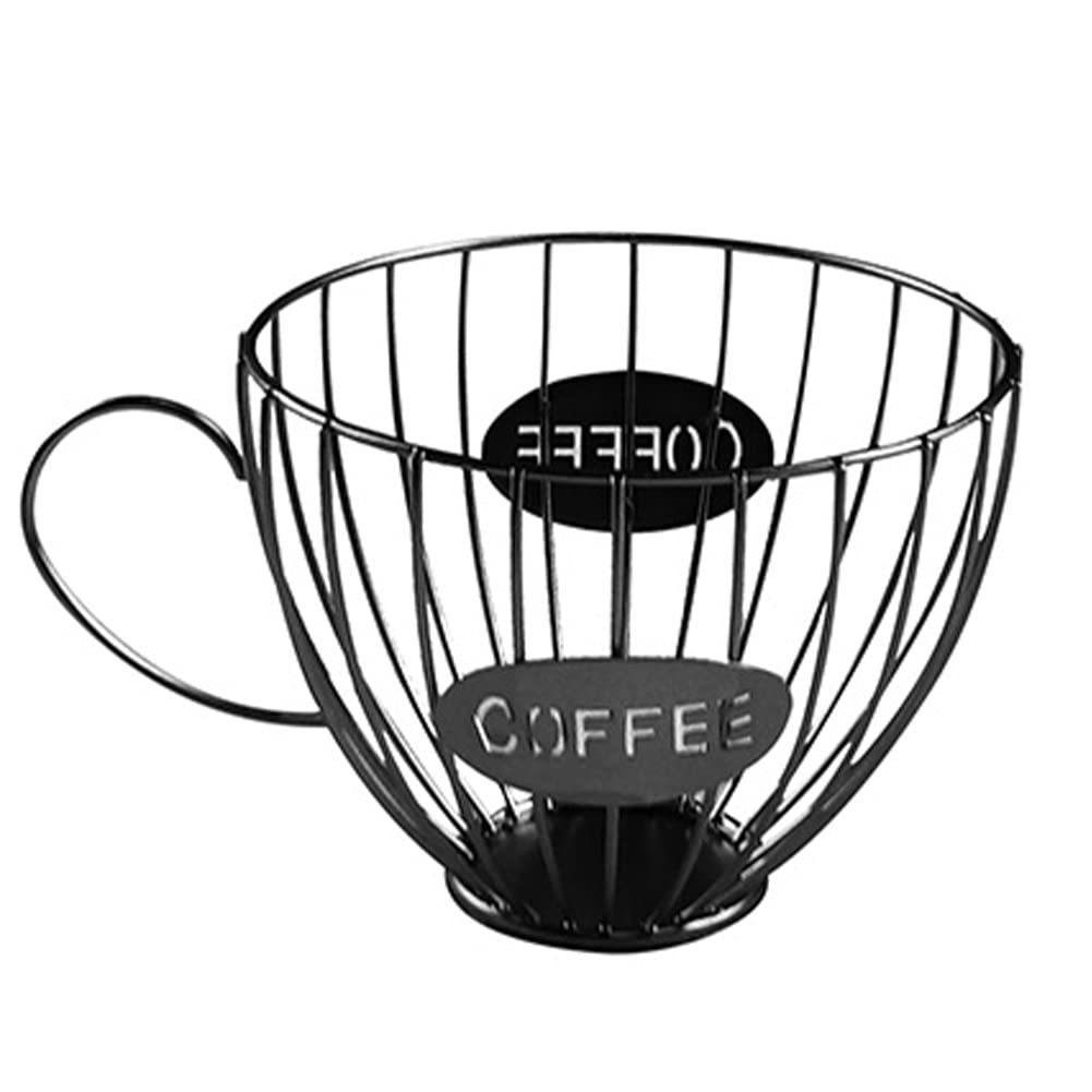 Wiedfedy Coffee Fruits Capsule Storage Basket Coffee Cup Shaped Pod Holder and Organizer for Home Cafe Hotel Black