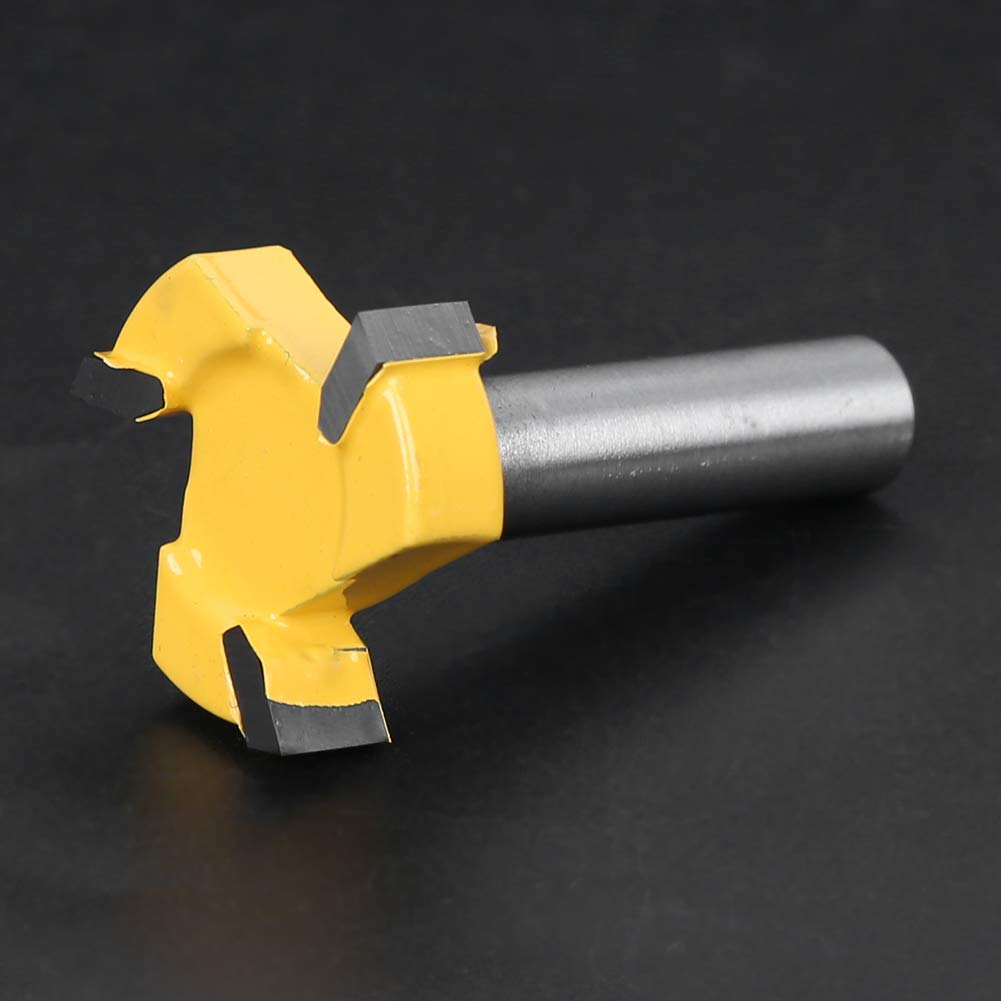 3-Blade T-Slot Shank Router Bit for Woodworking Slab Flattening and Milling Cutter Carbide Wood Planer Tool Accessories 8mm Woodworking Router Bit Slab Flattening Tool