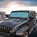 Front Windshield Sunshade Car Sun Shade Heat Shield JL Custom-fit Sunshade Sun Visor Mat for 2018 2019 Jeep Wrangler Rubicon Sahara JL 2/4 Doors