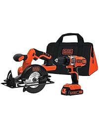 BLACK+DECKER BDCD220CS 20V MAX Taladro de iones litio con percutor y kit de sierras circulares