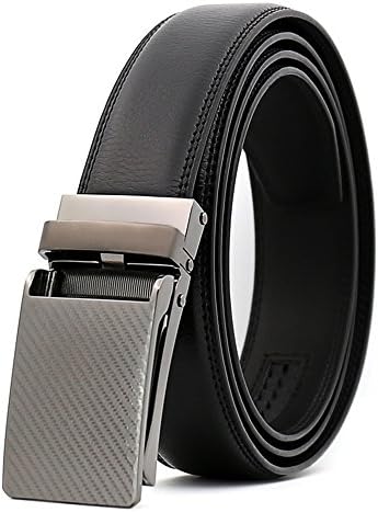 Men's Comfort Genuine Leather Belt with One Click Buckle, Fit for 27-46" (Comfort belt-6)
