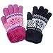1/2Pairs Kids Boy Girl Warm Winter Gloves Mittens Fleece Lining Snowflake Design