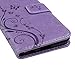 LG K20 Plus Case, LG K20 V Case, LG K10 2017 Case, YOKIRIN Wrist Strap Flip Kickstand PU Leather Wallet Cover Embossed Floral Butterfly with ID&Credit Card Holder 3D Elephant Dust Plug, Purple
