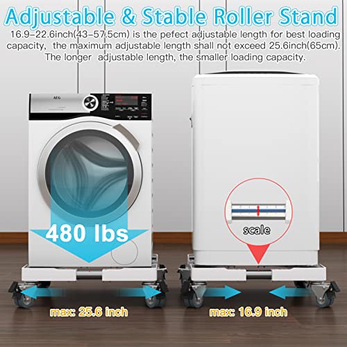 SEISSO Mobile Dolly Washer Dryer Stand with Double Locking
