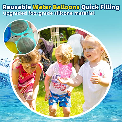 Reusable Water Balloons, 12pcs Splash Balls Refillable Quick Fill Self-Sealing Dog Shape Silicone Water Bomb for Kids Girls Boys, Funny Toy Game for Beach Backyard Pool Outdoor Summer Swimming Party