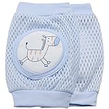 New Kid Baby Mesh Crawling Knee Pads Toddler Elbow Pads Summer Style 805681 Zebra (Blue)