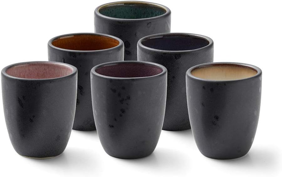BITZ Espressotassen, Tassen-Set für Kaffee und Espresso, aus Steinzeug, 10 cl, Spülmaschinenfest, Set aus 6 Stück
